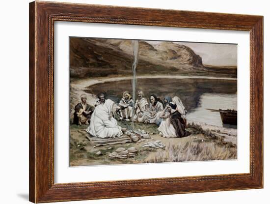 Christ Eating with His Disciples-James Tissot-Framed Giclee Print