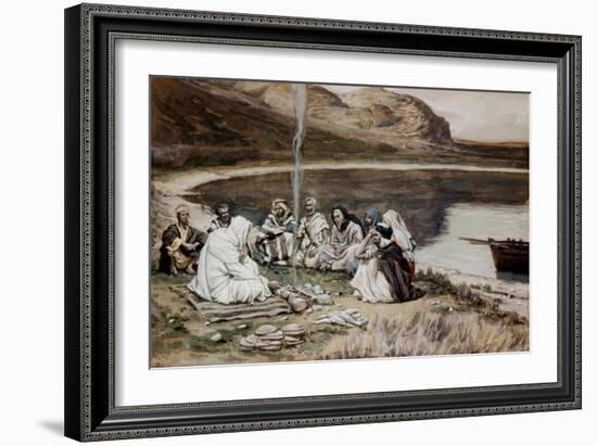 Christ Eating with His Disciples-James Tissot-Framed Giclee Print