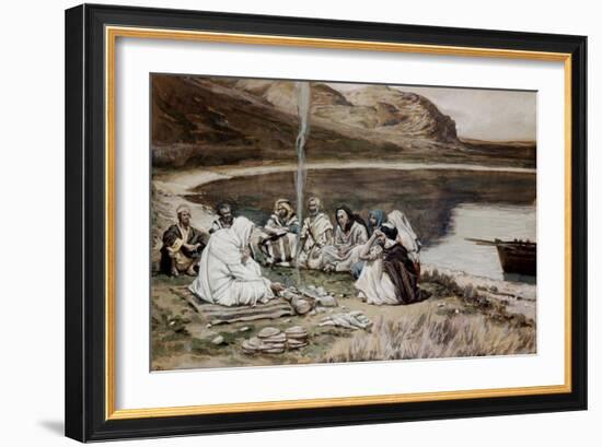 Christ Eating with His Disciples-James Tissot-Framed Giclee Print