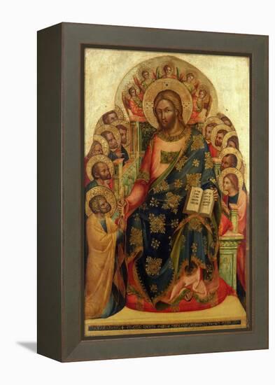 Christ Enthroned with Saints and Angels Handing the Key to St. Peter-Veneziano Lorenzo-Framed Premier Image Canvas