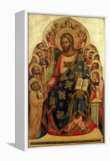 Christ Enthroned with Saints and Angels Handing the Key to St. Peter-Veneziano Lorenzo-Framed Premier Image Canvas