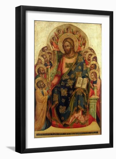 Christ Enthroned with Saints and Angels Handing the Key to St. Peter-Veneziano Lorenzo-Framed Giclee Print