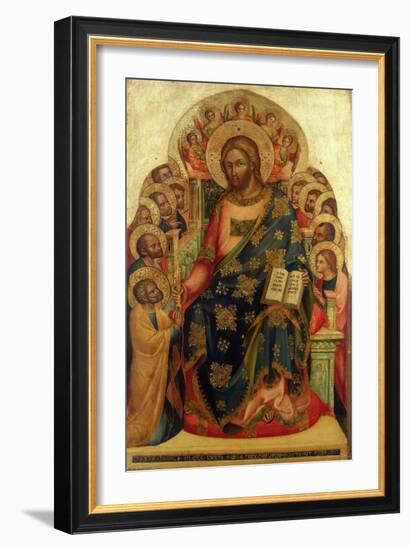 Christ Enthroned with Saints and Angels Handing the Key to St. Peter-Veneziano Lorenzo-Framed Giclee Print