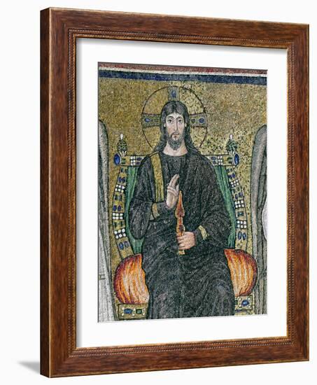 Christ Enthroned with the Angels-Byzantine School-Framed Giclee Print