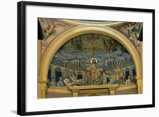 Christ Enthroned With the Apostles, 4th c. mosaic, Santa Prassede Basilica, Rome, Italy-null-Framed Art Print