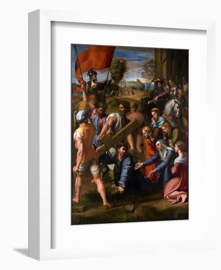 Christ Falls on the Way to Calvary, 1515-1516-Raphael-Framed Giclee Print