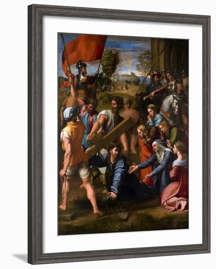 Christ Falls on the Way to Calvary, 1515-1516-Raphael-Framed Giclee Print