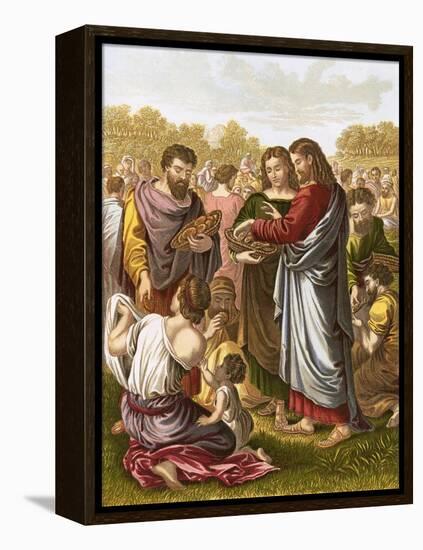 Christ Feedeth the Multitude-English-Framed Premier Image Canvas