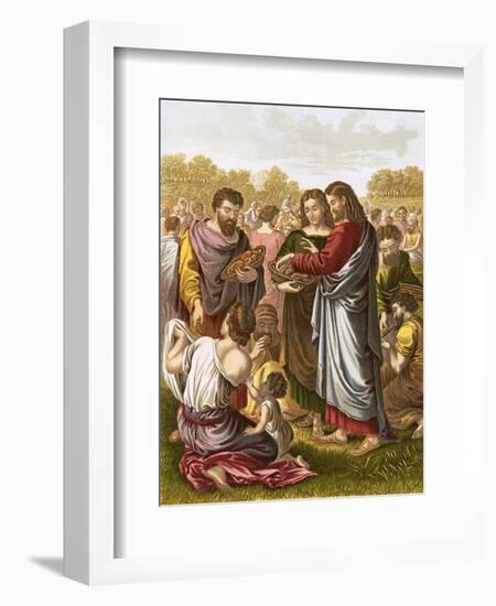 Christ Feedeth the Multitude-English-Framed Premium Giclee Print