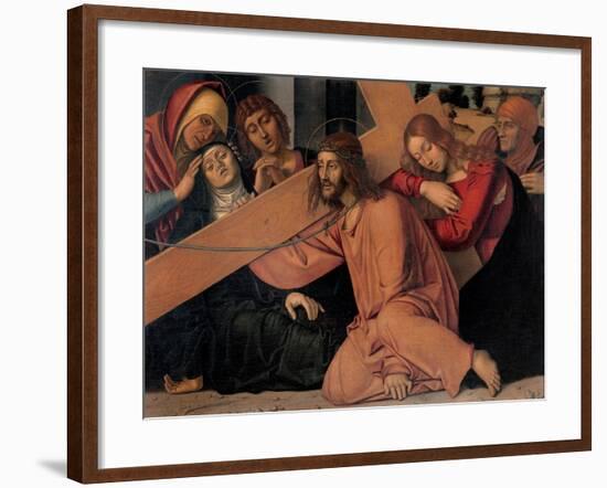 Christ Fell under the Cross-Francesco Bonsignori-Framed Art Print