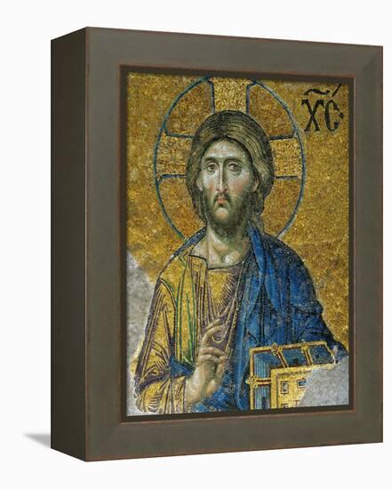 Christ, from the Deesis in the North Gallery, Byzantine Mosaic, 12th Century-null-Framed Premier Image Canvas