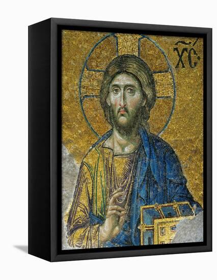 Christ, from the Deesis in the North Gallery, Byzantine Mosaic, 12th Century-null-Framed Premier Image Canvas