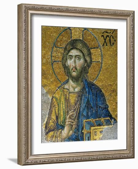 Christ, from the Deesis in the North Gallery, Byzantine Mosaic, 12th Century-null-Framed Giclee Print