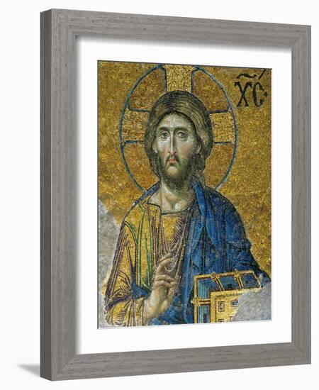 Christ, from the Deesis in the North Gallery, Byzantine Mosaic, 12th Century-null-Framed Giclee Print