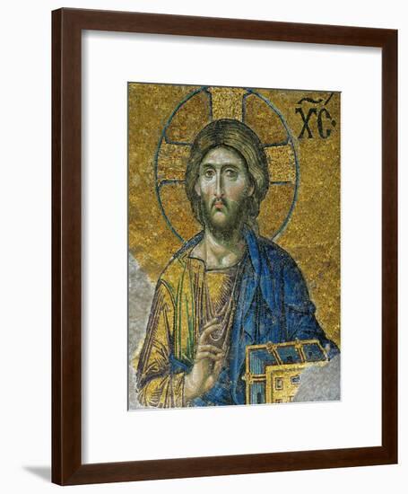 Christ, from the Deesis in the North Gallery, Byzantine Mosaic, 12th Century-null-Framed Giclee Print