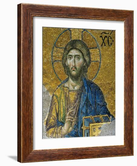 Christ, from the Deesis in the North Gallery, Byzantine Mosaic, 12th Century-null-Framed Giclee Print