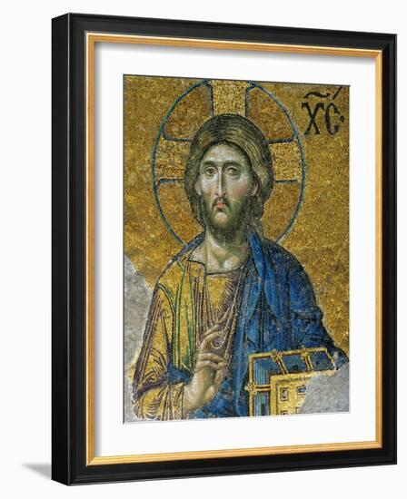 Christ, from the Deesis in the North Gallery, Byzantine Mosaic, 12th Century-null-Framed Giclee Print