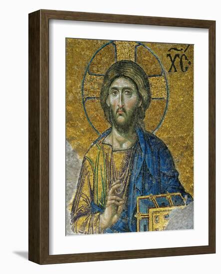 Christ, from the Deesis in the North Gallery, Byzantine Mosaic, 12th Century-null-Framed Premium Giclee Print