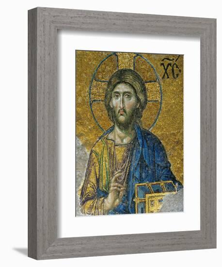 Christ, from the Deesis in the North Gallery, Byzantine Mosaic, 12th Century-null-Framed Premium Giclee Print