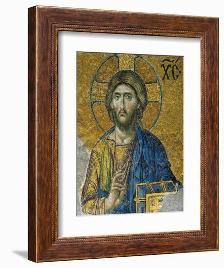 Christ, from the Deesis in the North Gallery, Byzantine Mosaic, 12th Century-null-Framed Premium Giclee Print