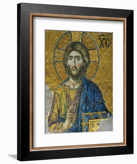 Christ, from the Deesis in the North Gallery, Byzantine Mosaic, 12th Century-null-Framed Premium Giclee Print