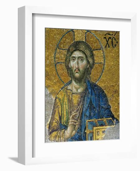 Christ, from the Deesis in the North Gallery, Byzantine Mosaic, 12th Century-null-Framed Premium Giclee Print