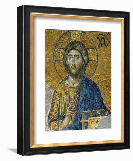 Christ, from the Deesis in the North Gallery, Byzantine Mosaic, 12th Century-null-Framed Premium Giclee Print