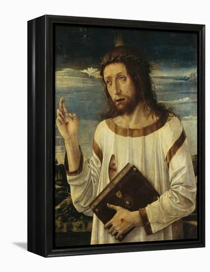 Christ Giving His Blessing-Giovanni Bellini-Framed Premier Image Canvas