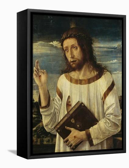 Christ Giving His Blessing-Giovanni Bellini-Framed Premier Image Canvas