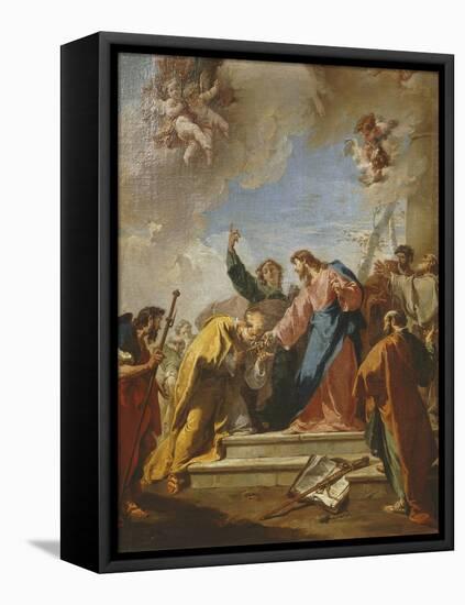 Christ Giving Saint Peter the Keys to Heaven, C.1730-35-Giovanni Battista Pittoni-Framed Premier Image Canvas