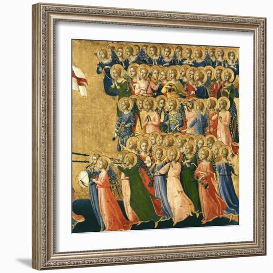 Christ Glorified in the Court of Heaven, Detail of Musical Angels from the Right Hand Side, 1419-35-Fra Angelico-Framed Giclee Print