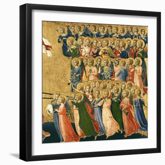 Christ Glorified in the Court of Heaven, Detail of Musical Angels from the Right Hand Side, 1419-35-Fra Angelico-Framed Giclee Print