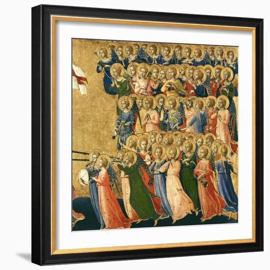 Christ Glorified in the Court of Heaven, Detail of Musical Angels from the Right Hand Side, 1419-35-Fra Angelico-Framed Giclee Print