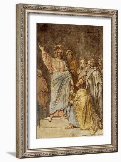 Christ Handing the Keys to Saint Peter, Dated 1815-Jean-Auguste-Dominique Ingres-Framed Giclee Print