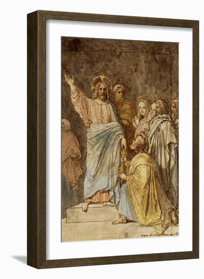 Christ Handing the Keys to Saint Peter, Dated 1815-Jean-Auguste-Dominique Ingres-Framed Giclee Print