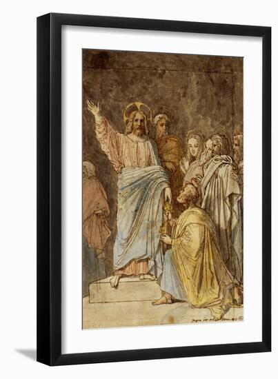 Christ Handing the Keys to Saint Peter, Dated 1815-Jean-Auguste-Dominique Ingres-Framed Giclee Print