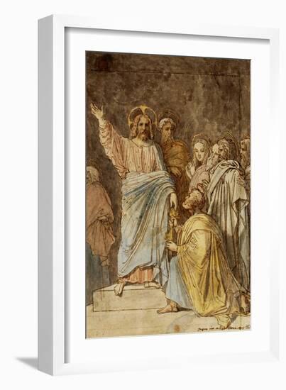 Christ Handing the Keys to Saint Peter, Dated 1815-Jean-Auguste-Dominique Ingres-Framed Giclee Print
