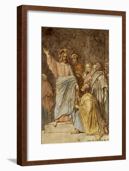 Christ Handing the Keys to Saint Peter, Dated 1815-Jean-Auguste-Dominique Ingres-Framed Giclee Print