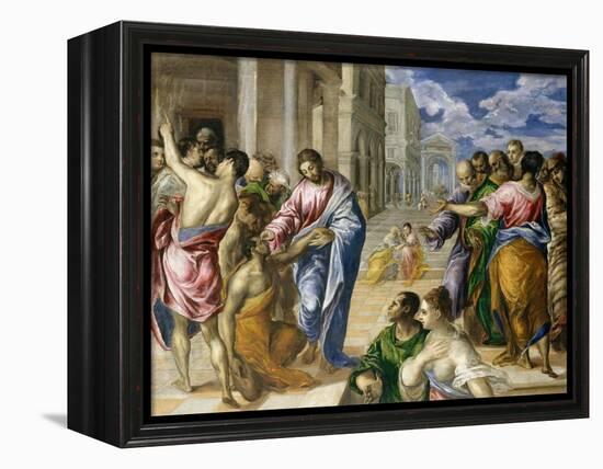 Christ Healing the Blind, c.1570-El Greco-Framed Premier Image Canvas