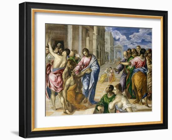 Christ Healing the Blind, c.1570-El Greco-Framed Giclee Print