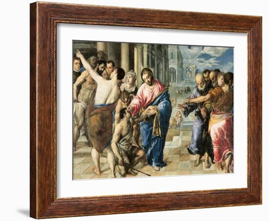 Christ Healing the Blind-El Greco-Framed Giclee Print