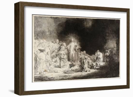 Christ Healing the Sick (The Hundred Guilder Prin)-Rembrandt van Rijn-Framed Giclee Print