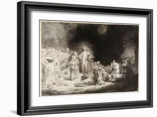 Christ Healing the Sick (The Hundred Guilder Prin)-Rembrandt van Rijn-Framed Giclee Print