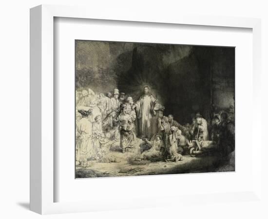 Christ Healing the Sick: the 'Hundred Guilder Print', C. 1649-Rembrandt van Rijn-Framed Giclee Print