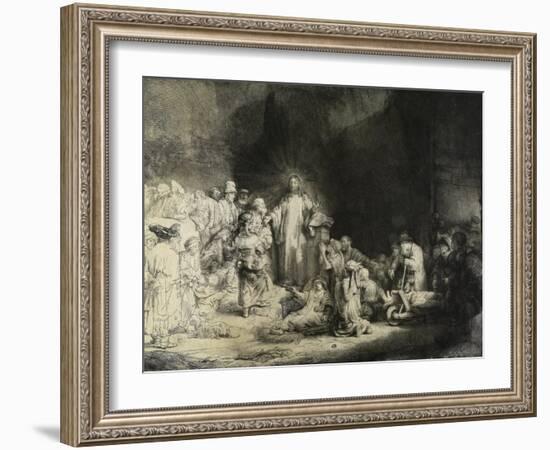 Christ Healing the Sick: the 'Hundred Guilder Print', C. 1649-Rembrandt van Rijn-Framed Giclee Print