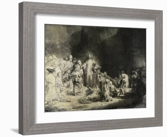 Christ Healing the Sick: the 'Hundred Guilder Print', C. 1649-Rembrandt van Rijn-Framed Giclee Print