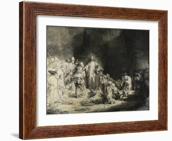 Christ Healing the Sick: the 'Hundred Guilder Print', C. 1649-Rembrandt van Rijn-Framed Giclee Print