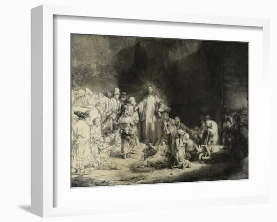 Christ Healing the Sick: the 'Hundred Guilder Print', C. 1649-Rembrandt van Rijn-Framed Giclee Print