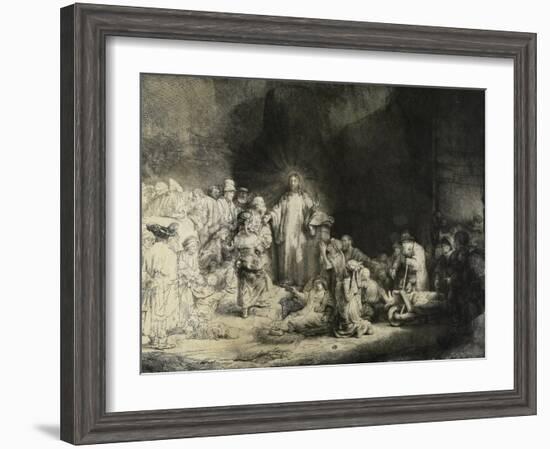 Christ Healing the Sick: the 'Hundred Guilder Print', C. 1649-Rembrandt van Rijn-Framed Premium Giclee Print