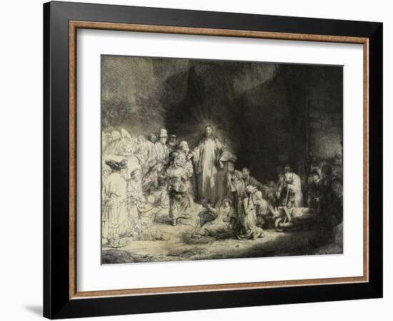 Christ Healing the Sick: the 'Hundred Guilder Print', C. 1649-Rembrandt van Rijn-Framed Premium Giclee Print